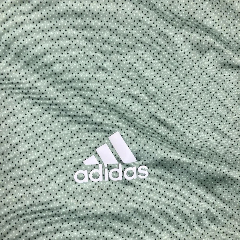 Adidas Performance Golf Polo Shirt Mens XL Green Geometric Stretch Activewear